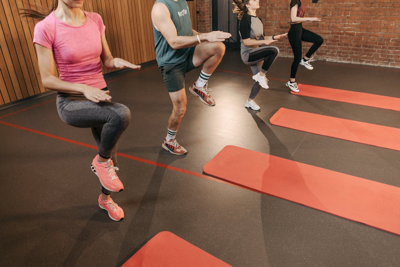 A Group of People Running in Place